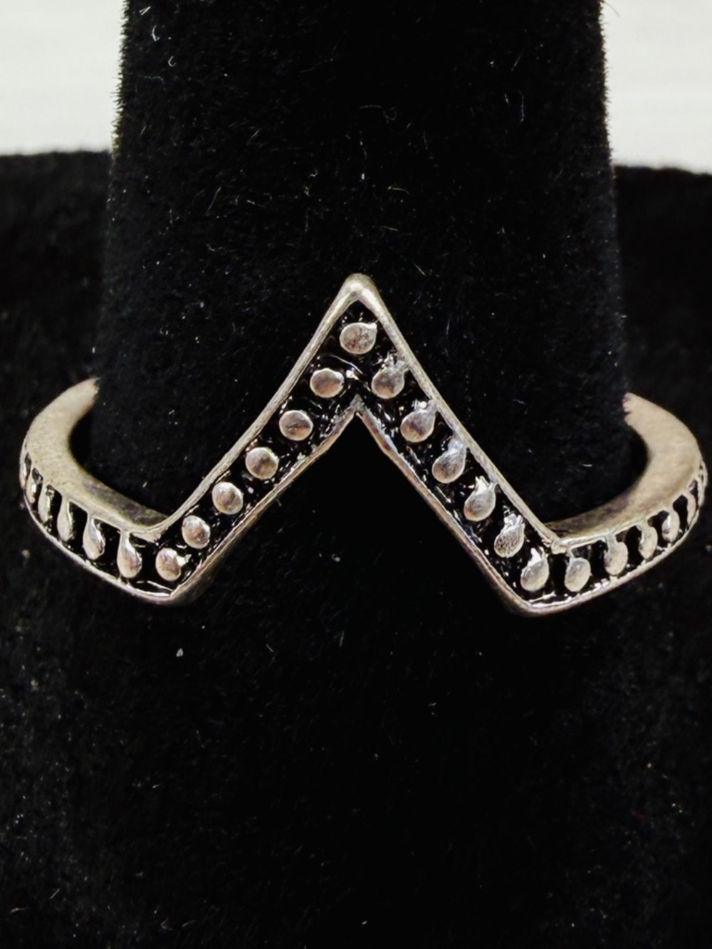 Aged Silvertone minimalist size 9 costume ring